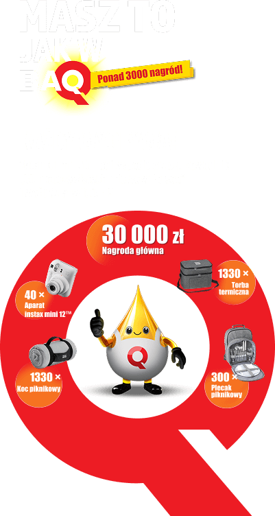 Loteria MASZ TO JAK W BAQ - Zatankuj min. 10l paliwa, odbierz e-przewodnik 30 nieoczywistych miejsc w Polsce i weź udział w loterii!